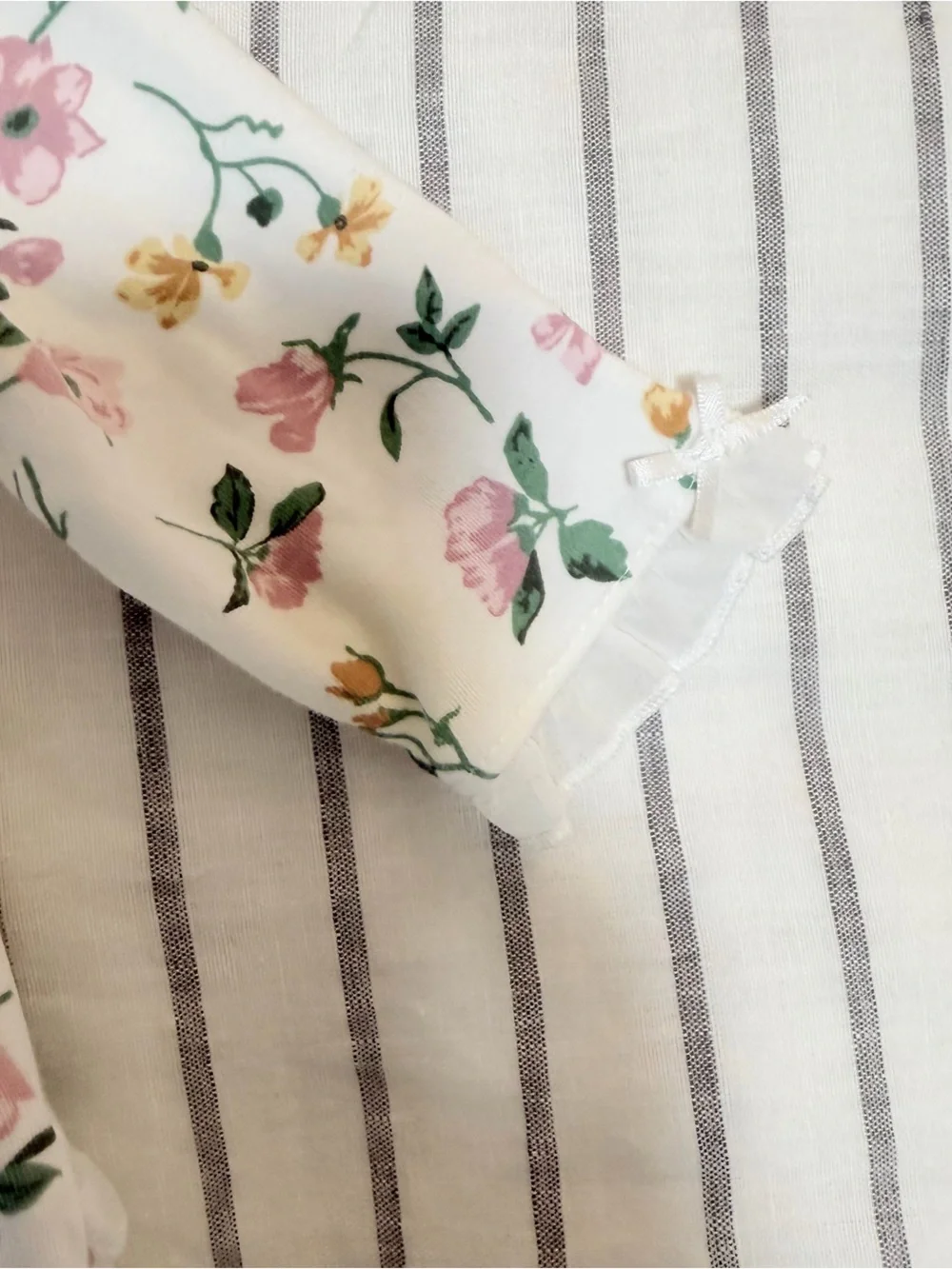 Little Me White Pajama Set with Pink Floral‎ Print